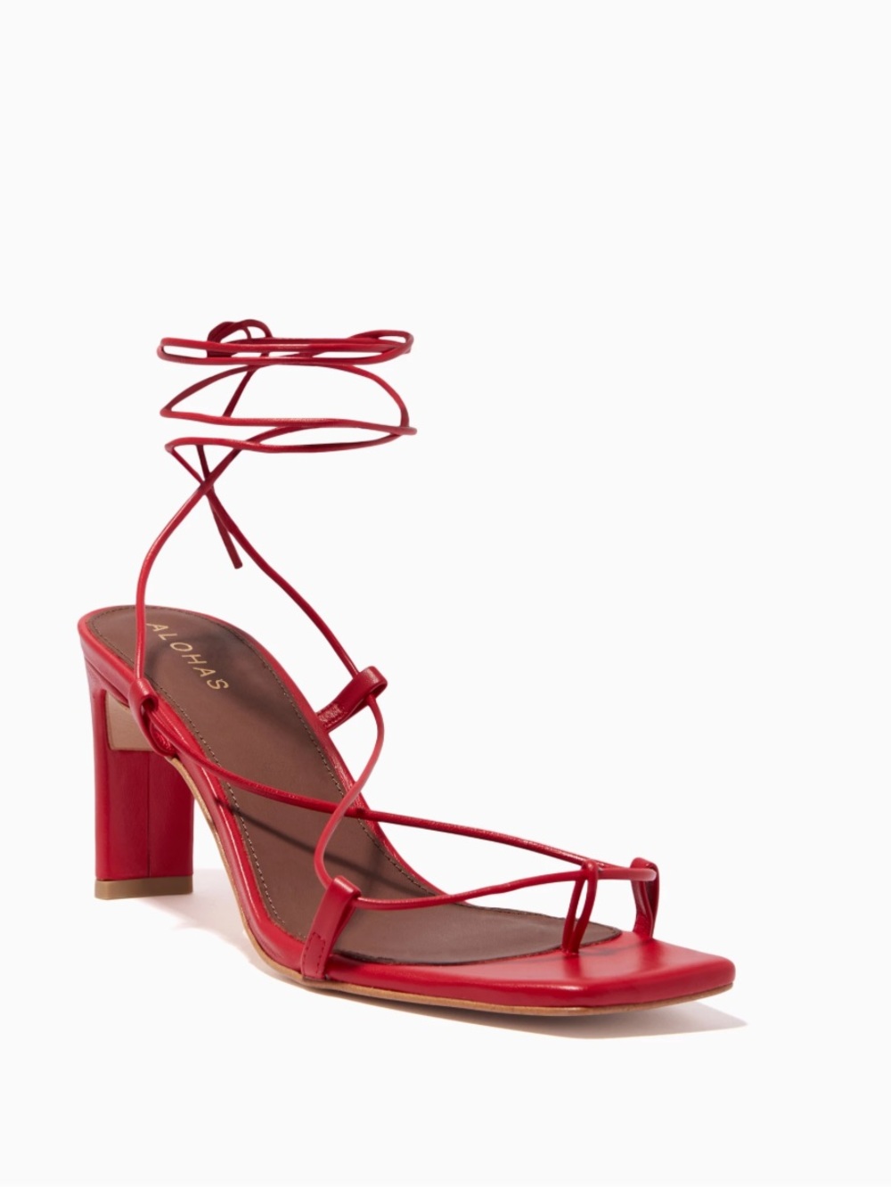 ALOHAS Bellini Women’s 39 Red Strap Open Toe Heels